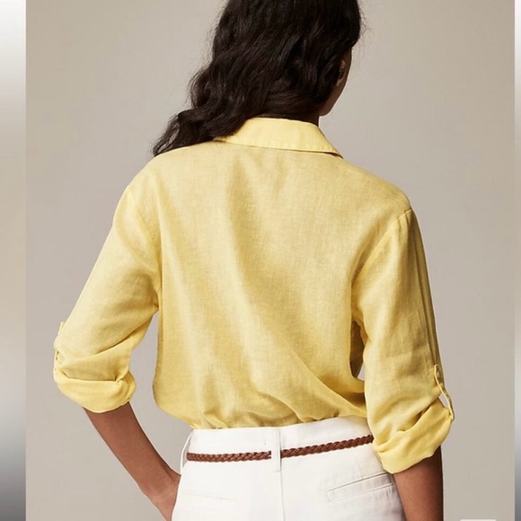 J. Crew Camp-collar shirt in featherweight linen blend - Picture 2 of 10